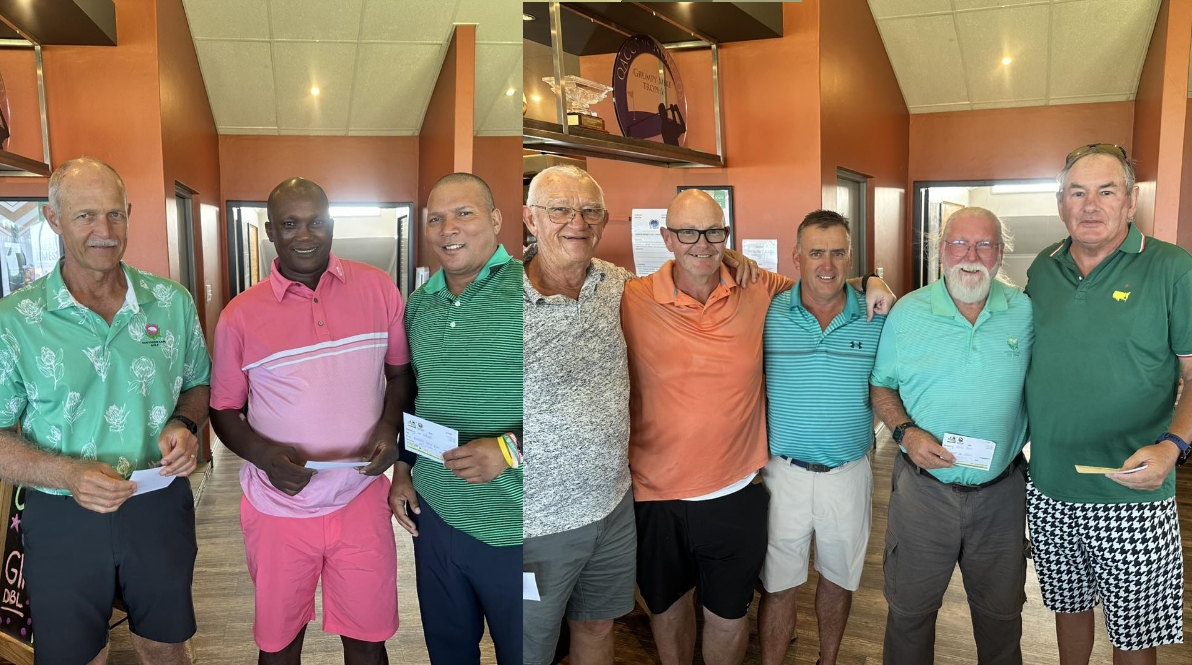 Congratulations to the following players on their achievements at this year’s championship.  A-Division:  1st- Ivan Williams (-3)  2nd- William Skinner (-2)  3rd- Mtho Jacobs (-1) c-in  Stableford Division:  1st- Daniel Van Heerden (46p)  2nd- Brits Adlam (44p)  3rd- Francois Thiart (41p) c-in  4th- Andries Hills (41p) c-out  5th- Raymond Kinsman (41p) c-out  Thank you to Mossel Bay Golf Club and their members for accommodating our players.