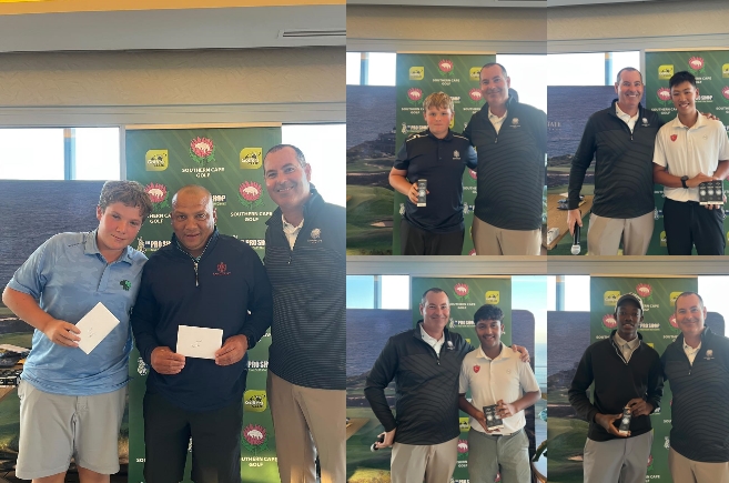 A-Division:  1st- Matteo Rakotofiringa (-3)  2nd- Aarush Vara (0)  3rd- Ernest Wessels (+3)  B-Division:  1st- Banza Matsiko (+8)  U13 Gross:  1st- Tassilo Trenschel (+7)  U13 Stableford & C-Division:  1st- Eben Groenewald (31p)  2nd- Liam Van Der Hoogen (29p)  Ladies:   1st- Ariana Bholim (29p)  Betterball Format:  1st- Dane Gerber, Johan Gerber (45p)  2nd- Phillip Trenschel, Randall Stoffels (44p)  3rd- Cherise Van Der Walt, Luhan Vorster (42p) 