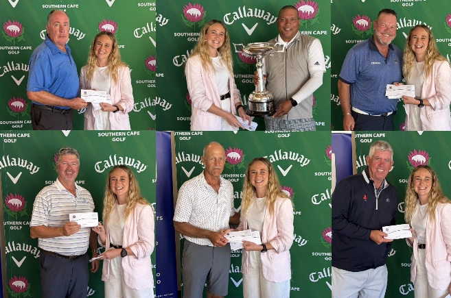 Congratulations to the following winners on your outstanding achievements at the 2026 Southern Cape Senior Open held at Oubaai Golf Estate.  A special congratulations to all prize winners in both the Senior and Super Senior Divisions for your excellent performances throughout the championship.🏆⛳️  Senior Division:  🥇Ivan Williams – 140 (71/69)  🥈Titch Moore – 144 (69/75)  🥉Ian Norgarb – 145 (75/70)  4️⃣Neil Brown – 147 (72/75)  5️⃣Deon de Villiers – 148 (75/73)  Super Senior Division:  🥇William Skinner – 150 (77/73)  🥈Tony Louw – 150 (74/76)  Thank you to Oubaai Golf Estate and all players for making this year’s championship a fantastic success